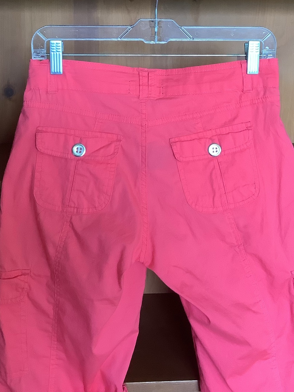 Y2K INC International Concepts Coral Roll Tab Cargo Low Rise Capri Shorts Size S - Picture 9 of 13